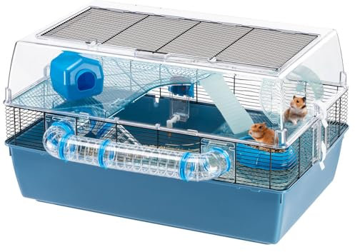 Ferplast Hamsterkäfig, Duna Fun Large Nagerkäfig, Kleintierkäfig, Hamsterzubehör inklusive, 72 x 46 x h 41 cm.