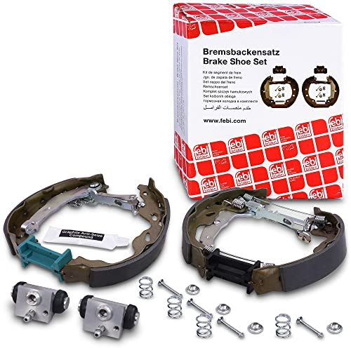 febi bilstein 37534 Bremsbackensatz mit Anbaumaterial, 1 Stück | Kompatibel mit: CITROËN C1, C1 II, PEUGEOT 107, TOYOTA AYGO, AYGO, AYGO Kasten/Schrägheck