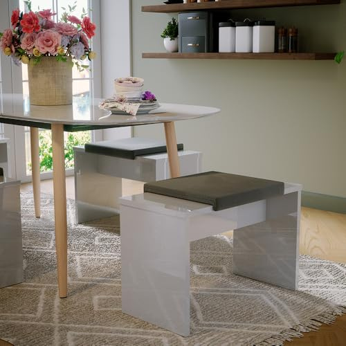 Vicco Sitzbank Viola, Weiß, 90 cm | für Schminktisch, zur Verwendung als Sitzgelegenheit am Schminktisch