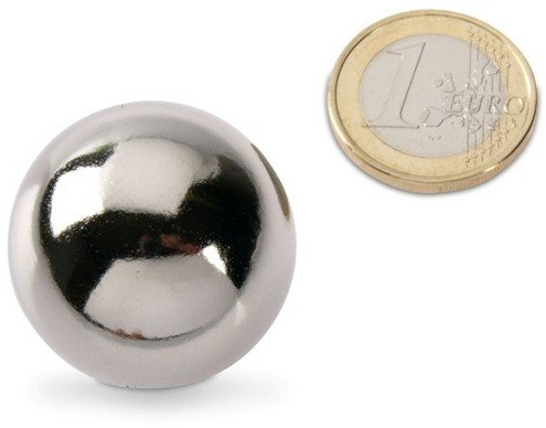 The Magnet Shop - Magnete sferico in nichel N40, Ø 30 mm, forza adesiva: 12,9 kg