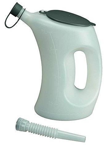 PRESSOL 0656238 Messbecher mit Deckel-FLA-PE, 2 l-weiß-transparent