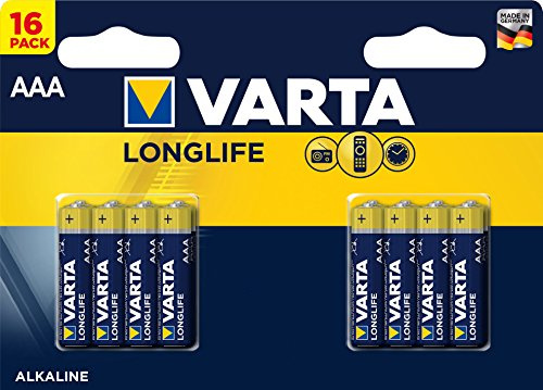 Varta Lot de 16 Piles alcalines AAA Longue durée