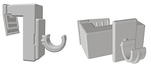 Easy-Shadow - 6 Stück Vario Florida Klemmhalter verstellbar für 12 mm Vitragestangen Cafehausstangen für Rahmenstärke 10 mm - 25 mm Montage ohne Kleben - weiß