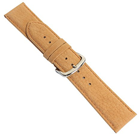 Uhrbanddealer Unisex Uhrenarmband 22mm Ersatzband Nubuk Leder Hell Braun 241722s