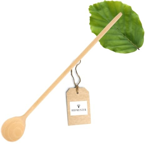 HOFMEISTER® Kochlöffel Holz 40 cm - Rührlöffel aus Buche, keine Kratzer in beschichteten Töpfen - hitzebeständig und formstabil, handgefertigt in der EU (rund, 1 Stück)