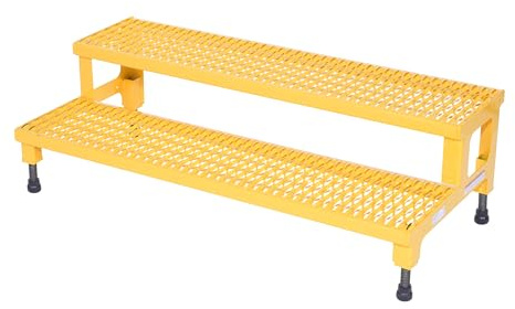 Vestil ASP-48 Steel Adjustable Step Mate Stand 2 Step 22-7/8 In. x 48-1/2 In. x 15-1/4 In. 500 Lb. Capacity Yellow
