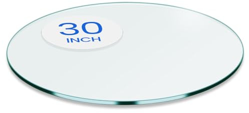 Dulles Glass 30 inch Round Glass Table Top - Tempered - 1/4 Thick Glass Surface, Safe Flat Polished, Multipurpose for Dining Table, Patio, Coffee and End Table