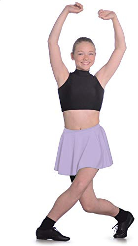 Dancewear Central Roch Valley LCSS Nylon Lycra Gonna Corta Circolare Donna, Ragazza Donna, Lcss - Gonna Corta Circolare in Nylon e Lycra, LCSSLM, Lilla, 7-10 Anni