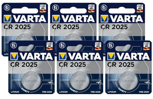 VARTA Lot de 6 Piles Lithium 6025 CR 2025 blister de 2