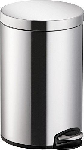 helit H2403500 - Cestino a pedale the silent 12 L in acciaio inossidabile | Cestino con coperchio Soft-Close, pedale e contenitore interno estraibile