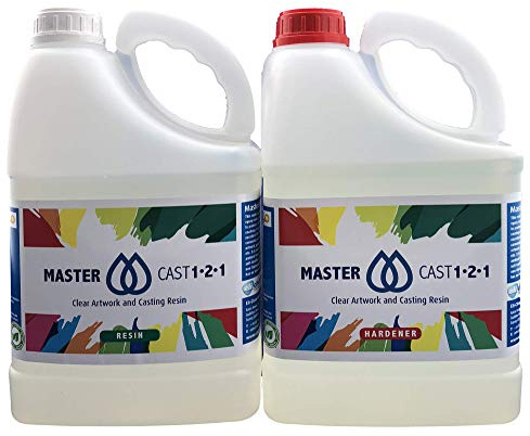 MASTERCAST 1-2-1 Epoxidharz mit Härter Set zum Gießen 10 k g für Fluid-Painting | glasklar und UV stabilisiert | Clear Epoxy Casting Pouring Resin