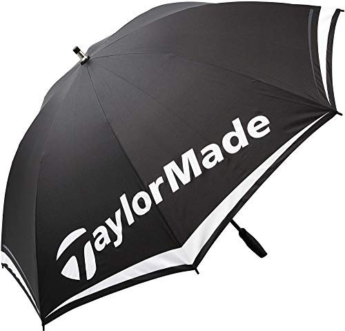TaylorMade 2017 TM 60 Lightweight Single Canopy Mens Golf Umbrella Black/White