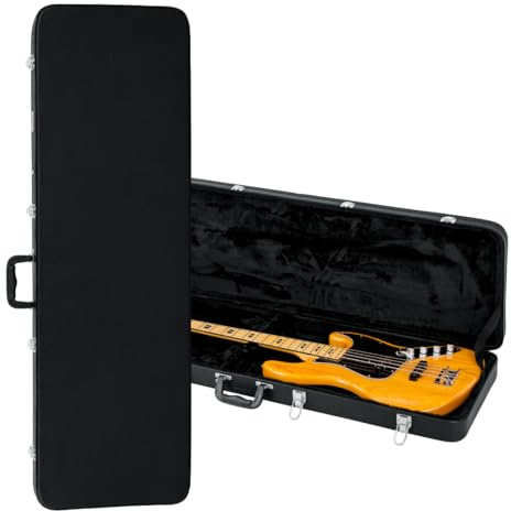 Gator Cases Hard-Shell Wood Case for Electric Bass Guitars, Fits Fender Precision/Jazz Bass, & More (GWE-BASS)