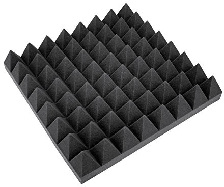 OMNITRONIC Akustikschaumstoff Pyramide 100mm, 50x50cm | Akustikschaumstoff zur Schallabsorbation