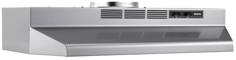 Broan-NuTone 30-Inch Fingerprint Resistant Convertible Under-Cabinet Range Hood, 230 Max Blower CFM, 30, Stainless Finish with PrintGuard