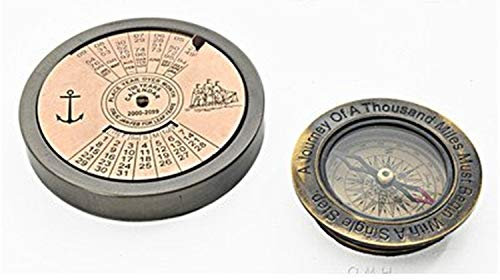 Old Modern Handicrafts 100 års kalender och kompass citat (set med 2)
