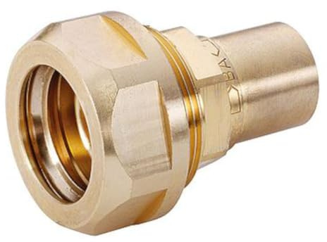 Solardirekt24.de - Wellrohr-Verschraubung DN16 auf 22mm Stutzen - Messing, Gold, Solarthermie-Verschraubung, 1er Pack