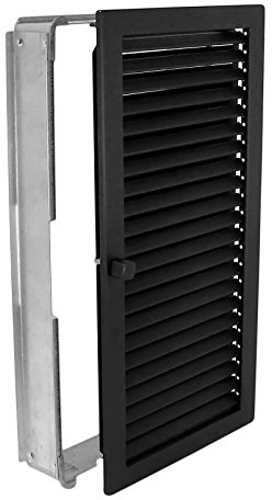 Warmluftgitter WGHK 2345 S Hochkant Schwarz 230 x 450mm Zuluft Abluftgitter