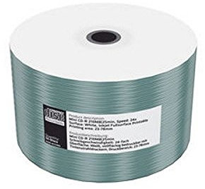 Mediarange Mini CD-R 200MB 22min 24x inkjet fullsurface printable Shrink 50 MR257-U