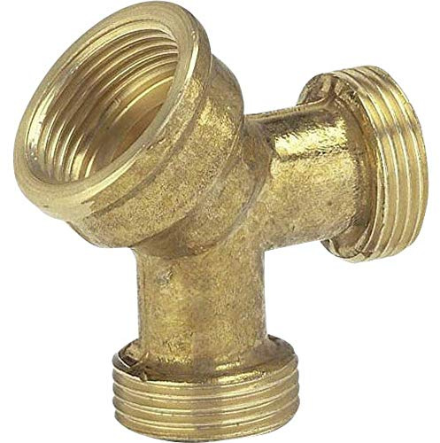 Gardena Messing-2-Wege-Verteiler 19 mm: Gartenschlauch-Schlauchabzweigung zum Betrieb von zwei Anschlussgeräten, 26,5 mm (G 3/4 Zoll)-Gewinde (7155-20)