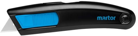 MARTOR Sicherheitsmesser Mit Klingeneinzug, SECUPRO MEGASAFE, Profi Cuttermesser, Aluminium, Rechts- & Linkshänder, Logistik, GS Geprüft