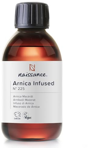 Naissance Arnikaöl Mazerat (Nr. 225) - 225ml - Beruhigendes Arnika Montana Mazeriertes Öl - für Massage, Haar- und Hautpflege