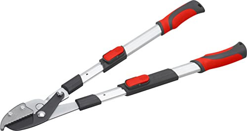 Meister Astschere mit Amboss-Klinge - 2K-Griffe - Teleskopfunktion - Antihaft-Beschichtung - Geeignet für Trocken- & Totholz / Astschere / Gartenschere / Baumschere / Astschneider / 9769300