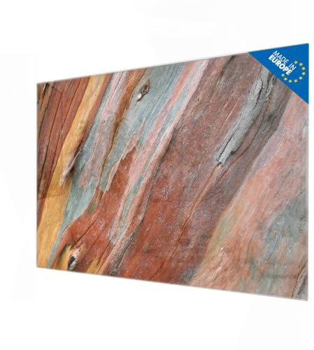 banjado Glas-Magnettafel in 60x40cm für Notizen in Holzoptik | Magnetisches Glasboard für Notizen und Fotos, mit Motiv Coloured Wood in warmer Holzoptik