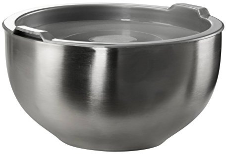 GSW Stahlwaren GmbH Thermo-Rührschüssel mit Deckel, 18 x 13 cm, 4,2 L, Edelstahl, Silber, 30 x 26 x 13 cm