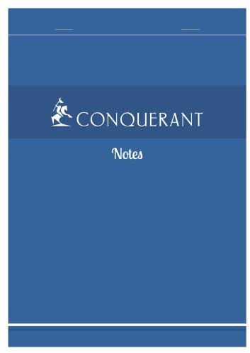Conquerant Bloc‐Notes A4 Petits Carreaux 5mm 200 Pages Agrafées Tête Couverture Carte Bleue