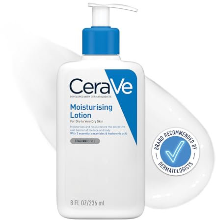 CeraVe Moisturising Lotion, Daily Face & Body Moisturiser, With 3 essential ceramides & hyaluronic acid, For dry to very dry skin, 473 ml/16 oz