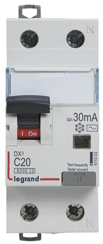 Legrand RCBO DX3 6000, 10 KA, 20 A – Transformateur de courant (10KA, 20 A)