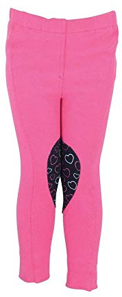 HyPERFORMANCE Childrens/Kids Heart Jodhpurs (X X Large) (Hot Pink/Navy)