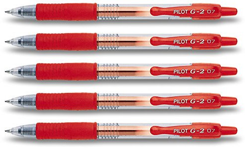 Pilot Gelschreiber G2-7 (Langer Stift 5er, Rot)