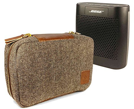 Tuff-Luv Herringbone Tweed weicher Tasche Case Hülle für Bose Soundlink Colour - Braun