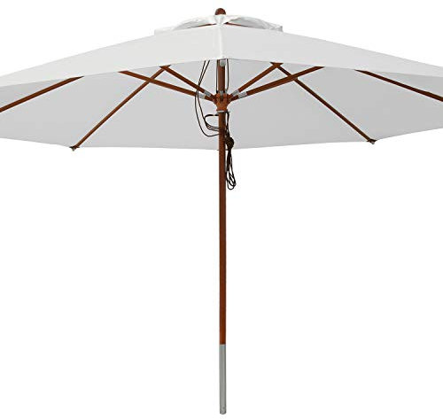 anndora® Sonnenschirm Marktschirm Gastronomie ø 4 m rund - mit Winddach Silber Grau