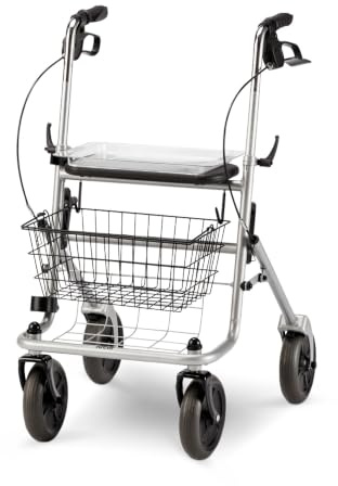 MEYRA Ideal Rollator - Modern, Silber - Aluminium - Erwachsener - 11.9 kg, 130 kg Belastbarkeit, Faltbar, 79-97 cm Griffhöhe, 59x57 cm, 27x59x85 cm Faltmaß