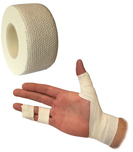 1 X SELBSTKLEBENDE BANDAGE ELASTISCHE PFLASTER SPORT HANDGELENK HAND DAUMEN FINGERSTÜTZE BAND RIEMEN WEIß 2.5CM X 4,5 M