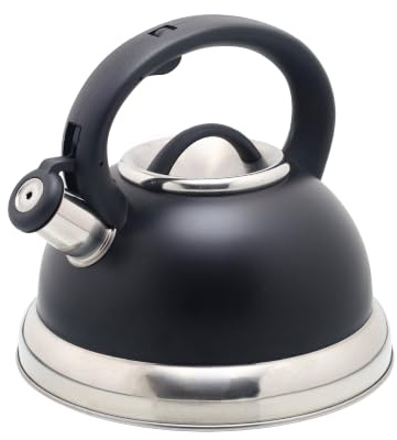 Buckingham Stainless Steel Stove Top Induction Gas Whistling Kettle 3.0 L Black 3 liters by Buckingham