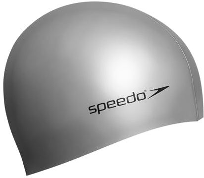 Speedo Palin Silicone - Gorro de natación para hombre, tamaño único, color plateado (8-709911181)