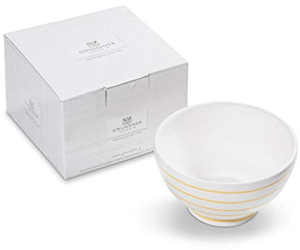 GMUNDNER KERAMIK Cereal Bowl Large Capacity 0.4 Litres Flamed Yellow Crockery Handmade in Austria