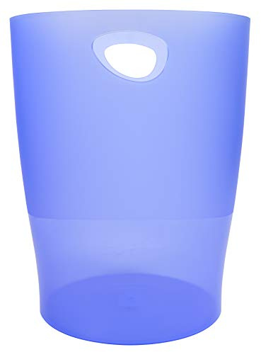 EXACOMPTA Corbeille à papier ECOBIN Linicolor bleu glacé transparent