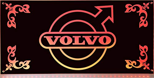 VOLVO LED-Leuchtschild 30x15cm 12V/24V-Adapter ✓ LED-Beleuchtung ✓ Lasergraviert | Edles LED-Schild als Truck-Accessoire | Beleuchtetes VOLVO Logo-Schild | Ideales LKW-Zubehör für Trucker