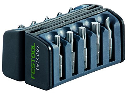 Festool TwinBOX BB-MIX Bit-Set - 10-teilig, 25 mm, PH/PZ/TX/SZ | Kompakte Bit-Box mit Einhandbedienung - Softgrip, teilbar, passend für die Hosentasche