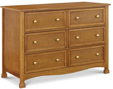 DaVinci Kalani 6-Drawer Baby Dresser for Nursery - Wooden Double Chest of Drawers for Kids, Boys & Girls - Multi-Purpose Storage Dresser for Bedroom, Living Room & Hallway - Easy to Assemble, Chestnut