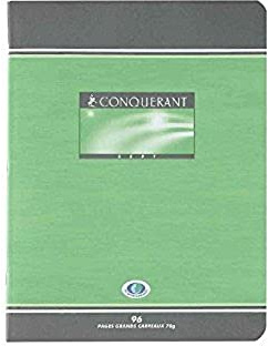 Conquérant 92007 Cahier Sept Piqûre Devoirs Couverture Vernie Carte Couchée Papier Vert