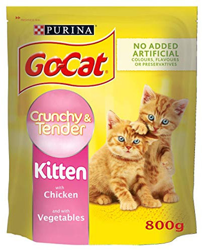 Go-Cat Crunchy and Tender Kitten Dry Cat Food with Chicken and Vegetables, 800g