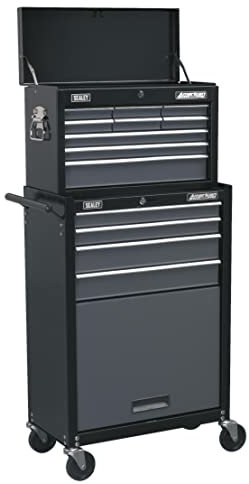 Sealey Ap2513B Topchest & Rollcab Combi 13 Drawer Ball Bearing Runner Black/Grey