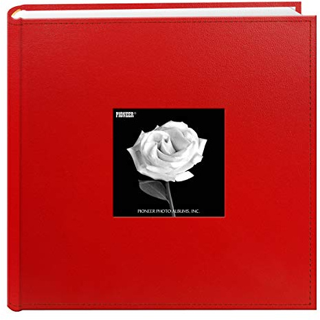 Pioneer Photo Albums 200-Pocket Sewn Leatherette Frame Cover Photo Album, 4 by 6-Inch, Red