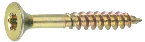 Connex Universalschrauben 4,0 x 50 mm - 1 kg Großpack - Senkkopf - TX-Antrieb - Teilgewinde - Gelb verzinkt / Schrauben-Set / Schrauben im Beutel / KL3214050 | TX-Antrieb – Teilgewinde – Gelb verzinkt – Schrauben-Set – Schrauben im Beutel – im Set – für Befestigungsarbeiten